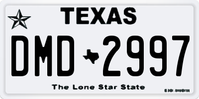 TX license plate DMD2997