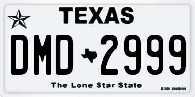 TX license plate DMD2999