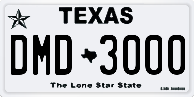 TX license plate DMD3000