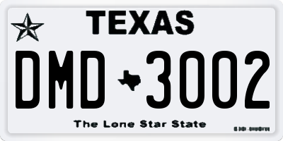 TX license plate DMD3002