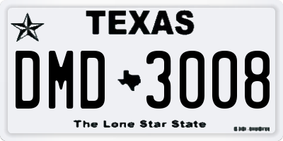 TX license plate DMD3008