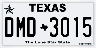 TX license plate DMD3015