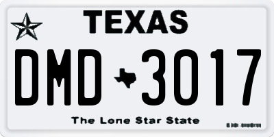 TX license plate DMD3017