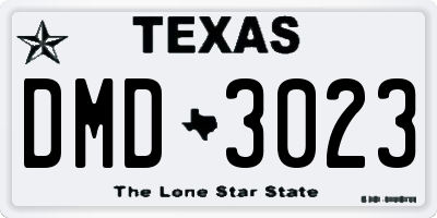 TX license plate DMD3023