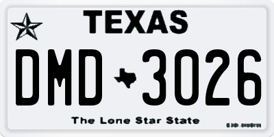 TX license plate DMD3026