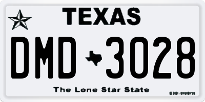 TX license plate DMD3028