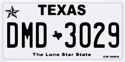 TX license plate DMD3029