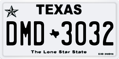 TX license plate DMD3032