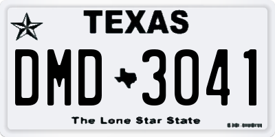 TX license plate DMD3041