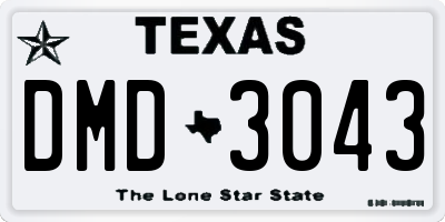 TX license plate DMD3043