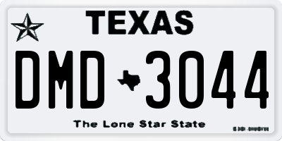 TX license plate DMD3044