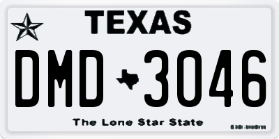 TX license plate DMD3046