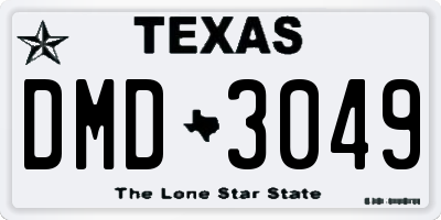 TX license plate DMD3049