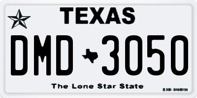 TX license plate DMD3050