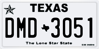 TX license plate DMD3051
