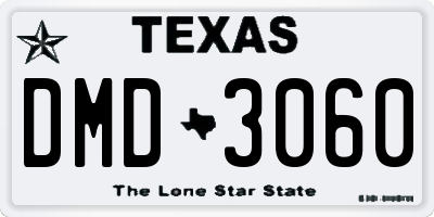 TX license plate DMD3060