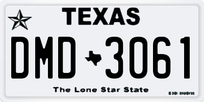 TX license plate DMD3061