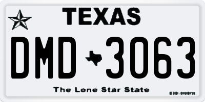 TX license plate DMD3063