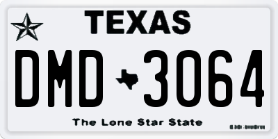 TX license plate DMD3064