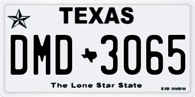 TX license plate DMD3065