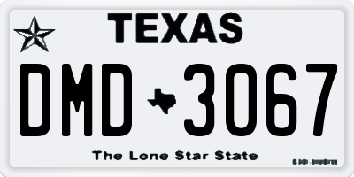 TX license plate DMD3067