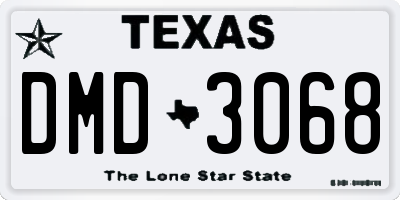TX license plate DMD3068