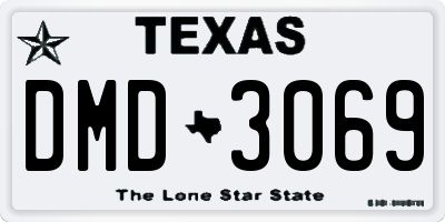 TX license plate DMD3069