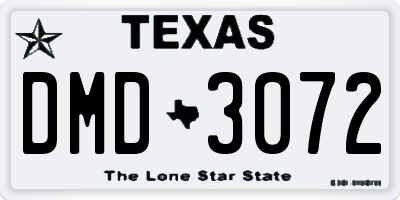 TX license plate DMD3072