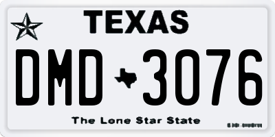 TX license plate DMD3076