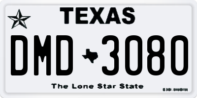 TX license plate DMD3080