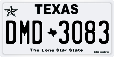 TX license plate DMD3083