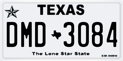 TX license plate DMD3084