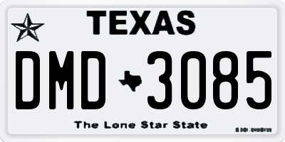 TX license plate DMD3085