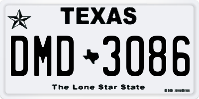 TX license plate DMD3086