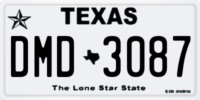 TX license plate DMD3087