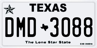 TX license plate DMD3088