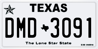 TX license plate DMD3091