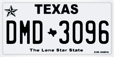TX license plate DMD3096
