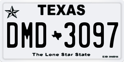 TX license plate DMD3097