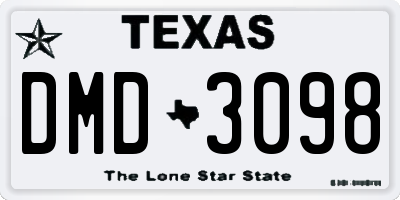 TX license plate DMD3098