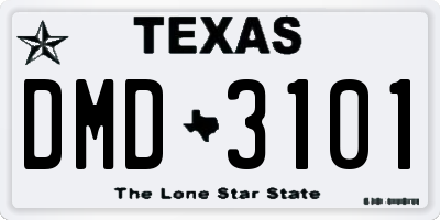 TX license plate DMD3101