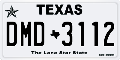 TX license plate DMD3112