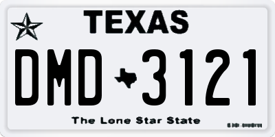 TX license plate DMD3121