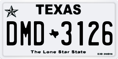 TX license plate DMD3126