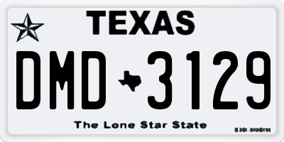 TX license plate DMD3129