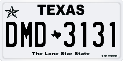 TX license plate DMD3131