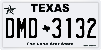 TX license plate DMD3132