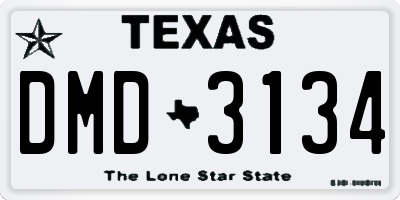 TX license plate DMD3134