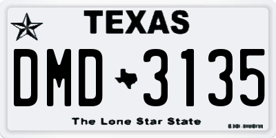 TX license plate DMD3135