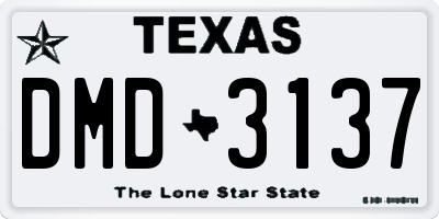 TX license plate DMD3137